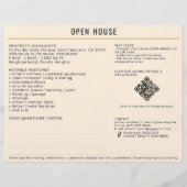 Luxury Navy/Cream Open House Both Sides Sign-In Flyer (Achterkant)