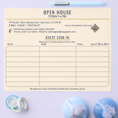 Luxury Navy/Cream Open House Both Sides Sign-In Flyer (Enkel)