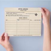 Luxury Navy & Cream Realtor Open House Sign-In Flyer (Hand)