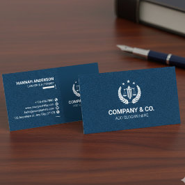 Luxury Navy Leather Look Attorney Business Card Visitekaartje