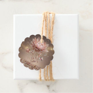 Luxury Neon Floral Scalloped Tags Bedankjes Labels