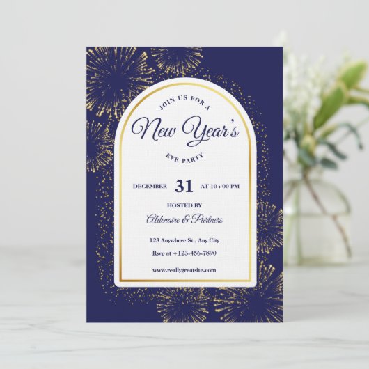Luxury New Year’s Eve Party Invitation template Kaart (Staand voorkant)