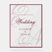 Luxury Old Money Monogram Wedding Welcome Acryl Bord (Voorkant)