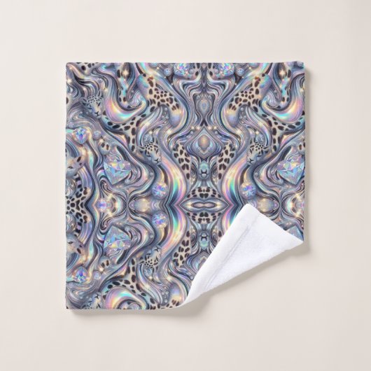Luxury Opal Leopard Print Pattern (Gant de toilette)