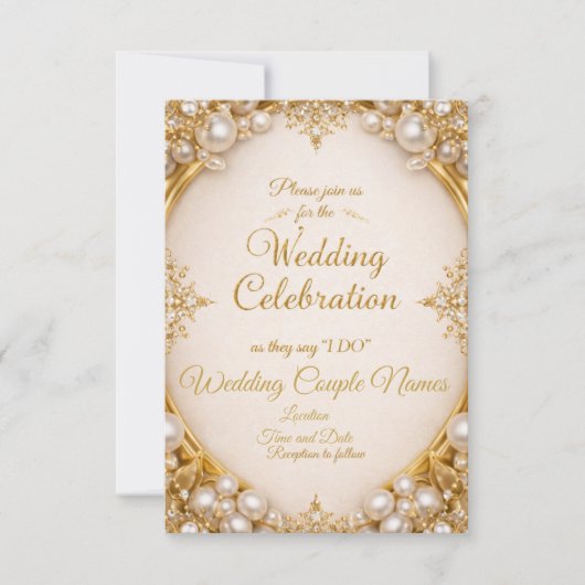 Luxury Ornate Frame Wedding Invitations (Devant)