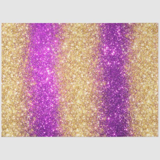 Luxury Paarse Gold Glitter Tissuepapier (Voorkant)