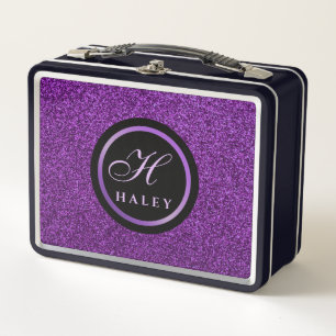 Luxury Paarse Sparkles Glitter Monogrammed Initiaa