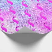 LUXURY PASTEL GLITTER SPLATTER FLAMINGO CADEAUPAPIER (Hoek)