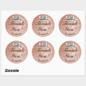 Luxury Peach Roos Gold Glitter Stars Dank u Ronde Sticker (Vel)