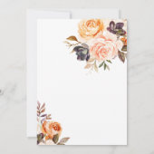 Luxury Peach Summer herfst Gold Floral Wedding Kaart (Achterkant)