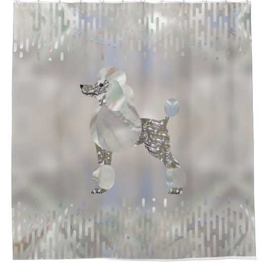 Luxury Pearl en Abalone Poodle Douchegordijn (Voorkant)