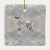 Luxury Pearl en Abalone Poodle Keramisch Ornament (Achterkant)