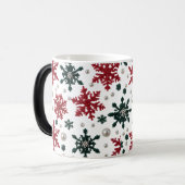 Luxury Pearl Snowflake Pattern Color Morphing Mug (Devant gauche)