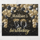 Luxury Personalized 50th Birthday Sparkling Wijnetiket (Enkel label)