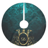 Luxury Personalized Damask gold Lijst Kerstboom Rok (Voorkant)