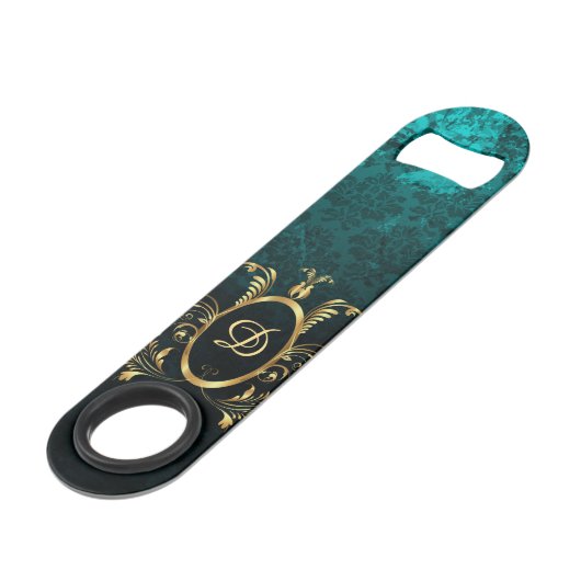 Luxury Personalized Damask gold Lijst Speed Flessenopener (Voorkant Gekanteld)