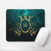 Luxury Personalized Damask Turquoise Muismat (Met muis)