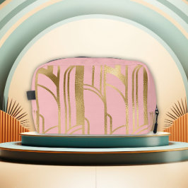 Luxury Pink and Gold Art Deco Design Toiletry Bag Toilettasje