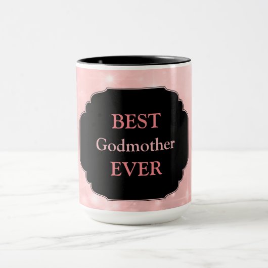 Luxury Pink "Best Godmoeder Ever"-ontwerp Mok (Midden)