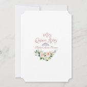 Luxury Pink Blush Flowers Roos Gold Quinceañera Kaart (Achterkant)