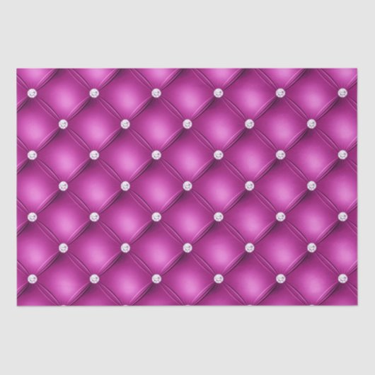 Luxury Pink Diamond Tufted Pattern Tissuepapier (Voorkant)