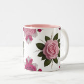 Luxury Pink & Fuchsia Rose Two-Tone Mug   (Devant droit)