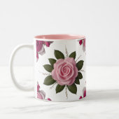 Luxury Pink & Fuchsia Rose Two-Tone Mug   (Gauche)