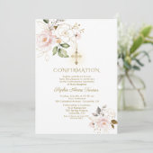 Luxury Pink Gold Floral Girl Bevestiging Kaart (Staand voorkant)