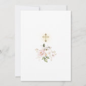 Luxury Pink Gold Floral Girl Bevestiging Kaart (Achterkant)