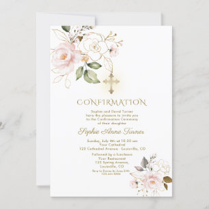 Luxury Pink Gold Floral Girl Bevestiging Kaart