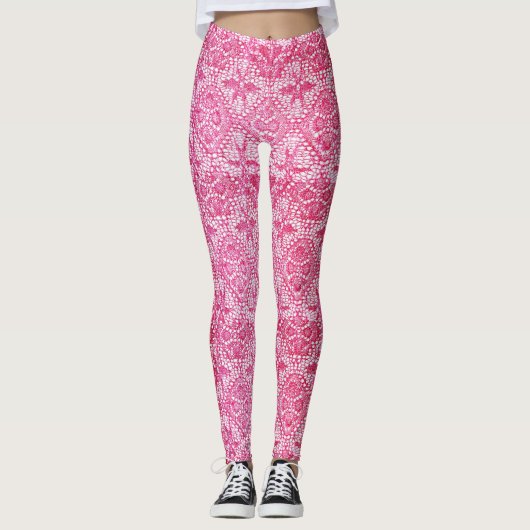 Luxury Pink Lace Leggings (Voorkant)