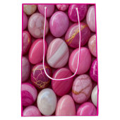 Luxury Pink Marble Pebble Gift Bag Medium Cadeauzakje (Achterkant)