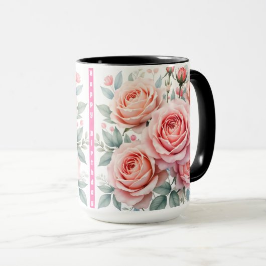 Luxury Pink Roses Beautiful Popular Collection Mok (Voorkant rechts)