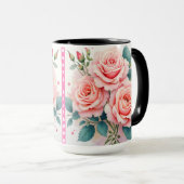 Luxury Pink Roses Beautiful Trendy Collection Mok (Voorkant rechts)