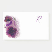 Luxury Plum Penoies Floral Monogrammed Post-it® Notes (Voorkant)