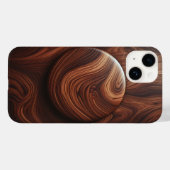 Luxury Polished Walnut Wood Grain Abstract Circula Case-Mate iPhone Case (Achterkant (horizontaal))