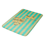 Luxury Popular Floral Turquoise Gold Glitter Badmat (Gekanteld)