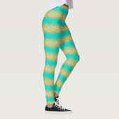 Luxury Popular Gift Turquoise Gold Glitter Leggings (Rechts)