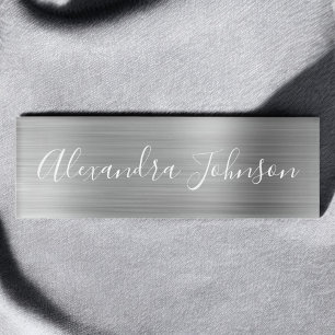 Luxury Professional Silver Foil Modern Naambadge