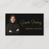 Luxury Property Advisor Black Gold Metallic Visitekaartje (Voorkant)