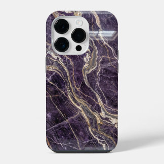 Luxury Purple and Gold Marble iPhone Case 14 Plus Hoesje