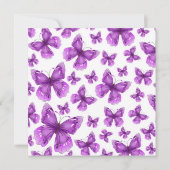Luxury Purple Elegant Butterfly Douche Invitation (Dos)