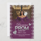 Luxury Purple Elegant Prom Send-Off Invitation (Devant)