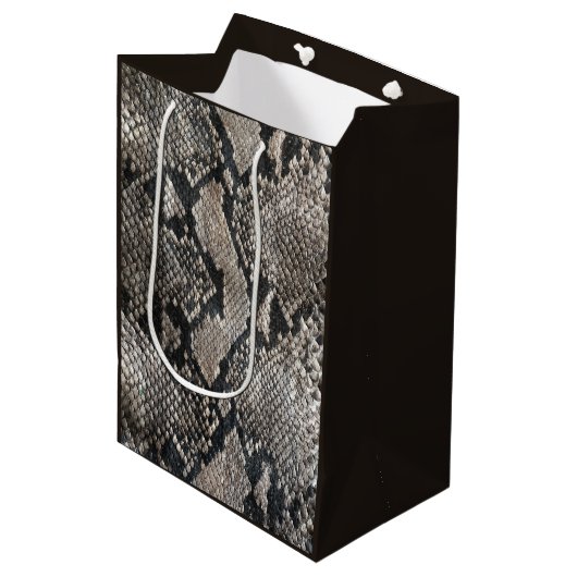 Luxury Python Snake Skin - Rich Elegant Mode Medium Cadeauzakje (Voorkant Gekanteld)