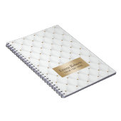 Luxury Quilted Moden Gold & White Notitieboek (Rechterzijde)