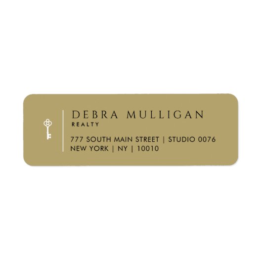 Luxury Real Estate Agent Return Address Labels (Voorkant)