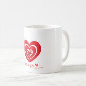 Luxury Red Heart Elegant Mug (Devant droit)