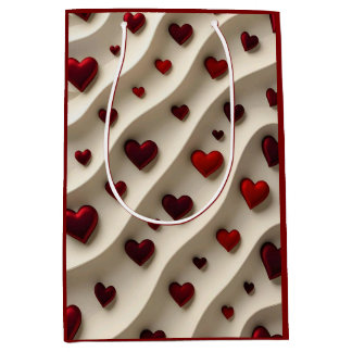 Luxury Red Hearts Valentine’s Day Gift Bag Medium Cadeauzakje
