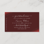 Luxury Red met Silver Decor Diamonds en Monogram Visitekaartje (Achterkant)