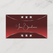Luxury Red met Silver Decor Sparking Diamonds Visitekaartje (Voorkant)